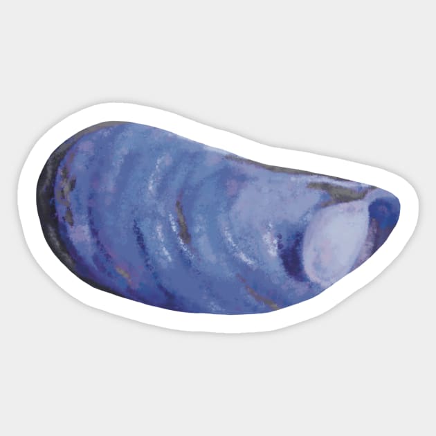 Blue Mussel Shell Sticker by Griffelkinn